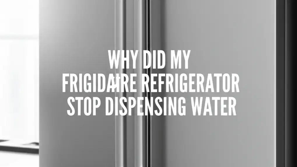 Why Did My Frigidaire Refrigerator Stop Dispensing Water