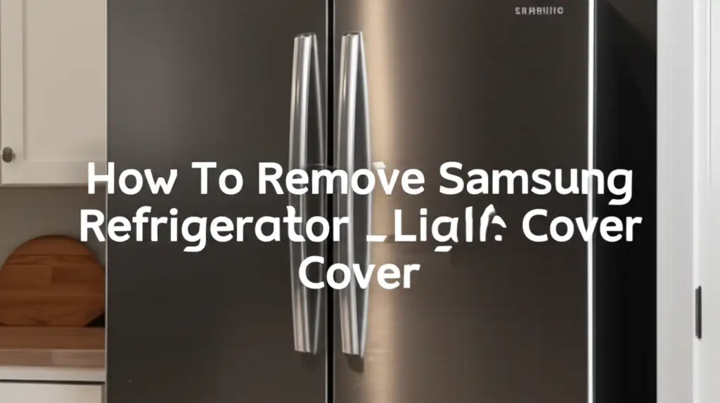 How To Remove Samsung Refrigerator Light Bulb Cover
