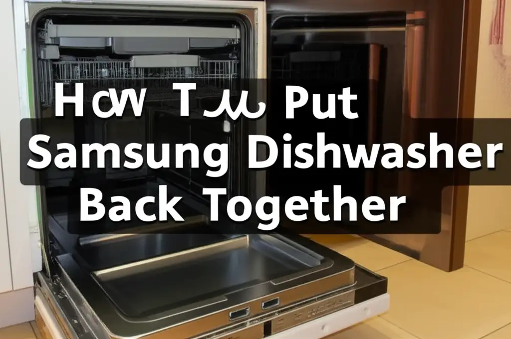 How To Put Samsung Dishwasher Back Together