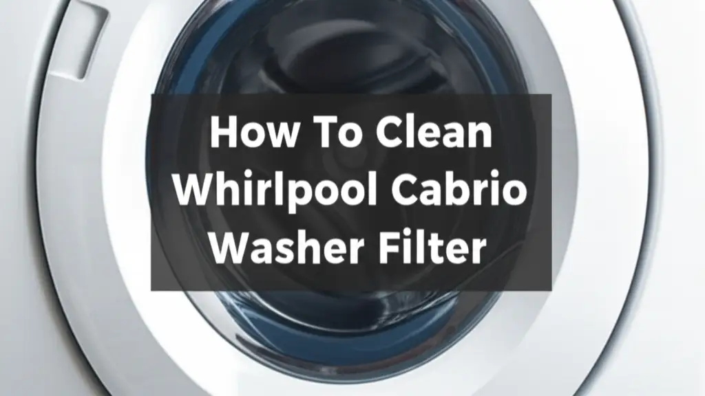 How To Clean Whirlpool Cabrio Washer Filter