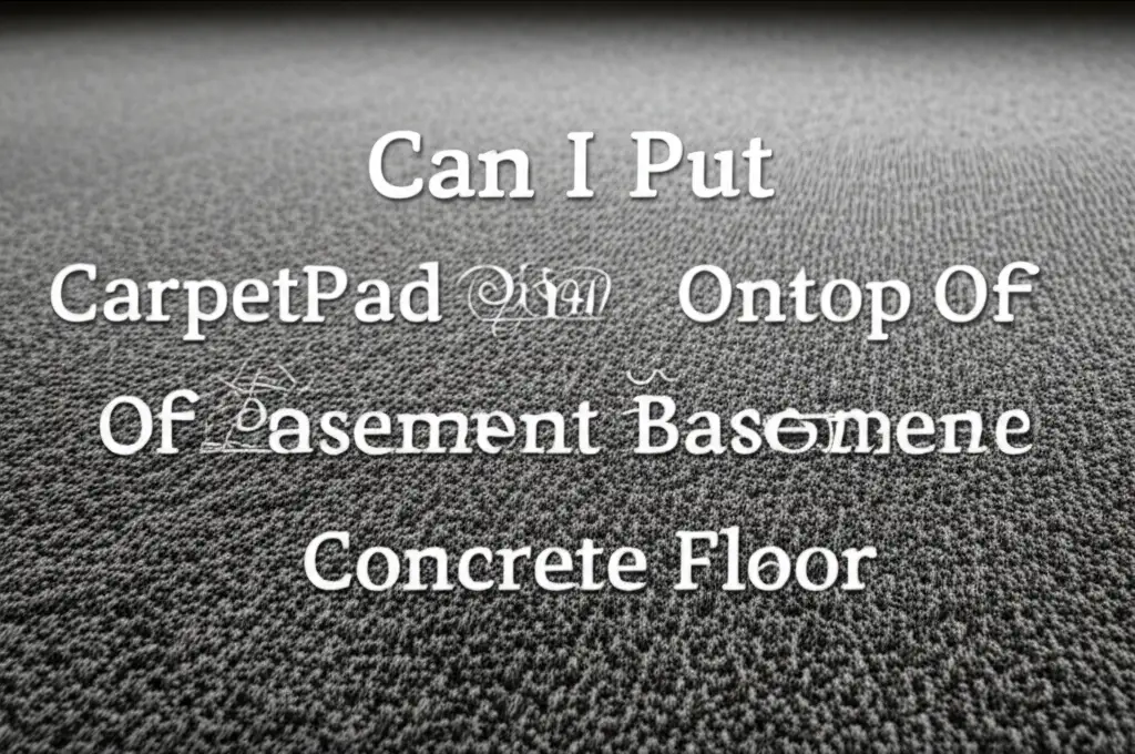 Can I Put Carpet Pad Ontop Of Basement Concrete Floor