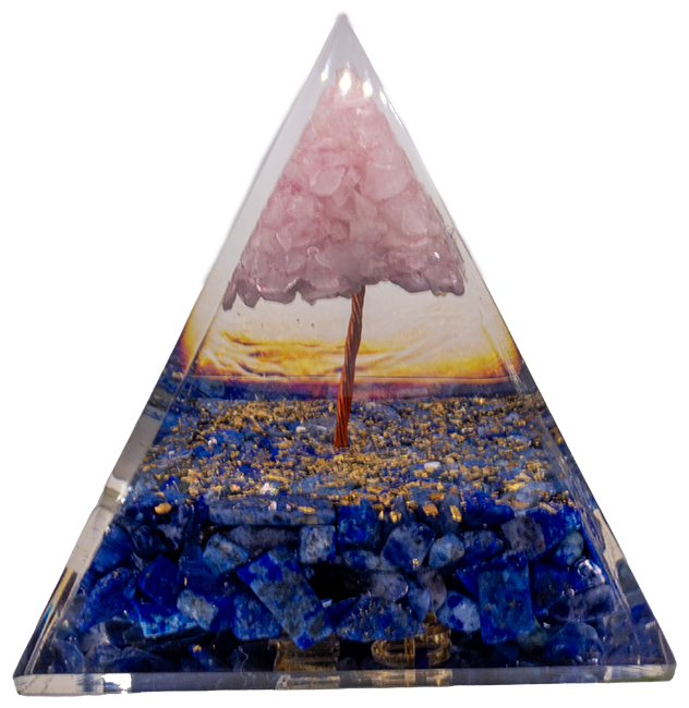 Lapis and Rose Triangle Pyramid