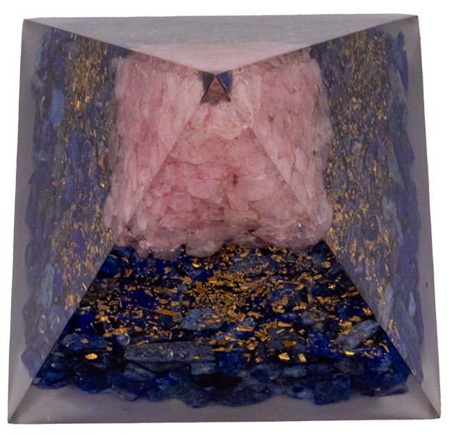 Lapis and Rose Triangle Pyramid