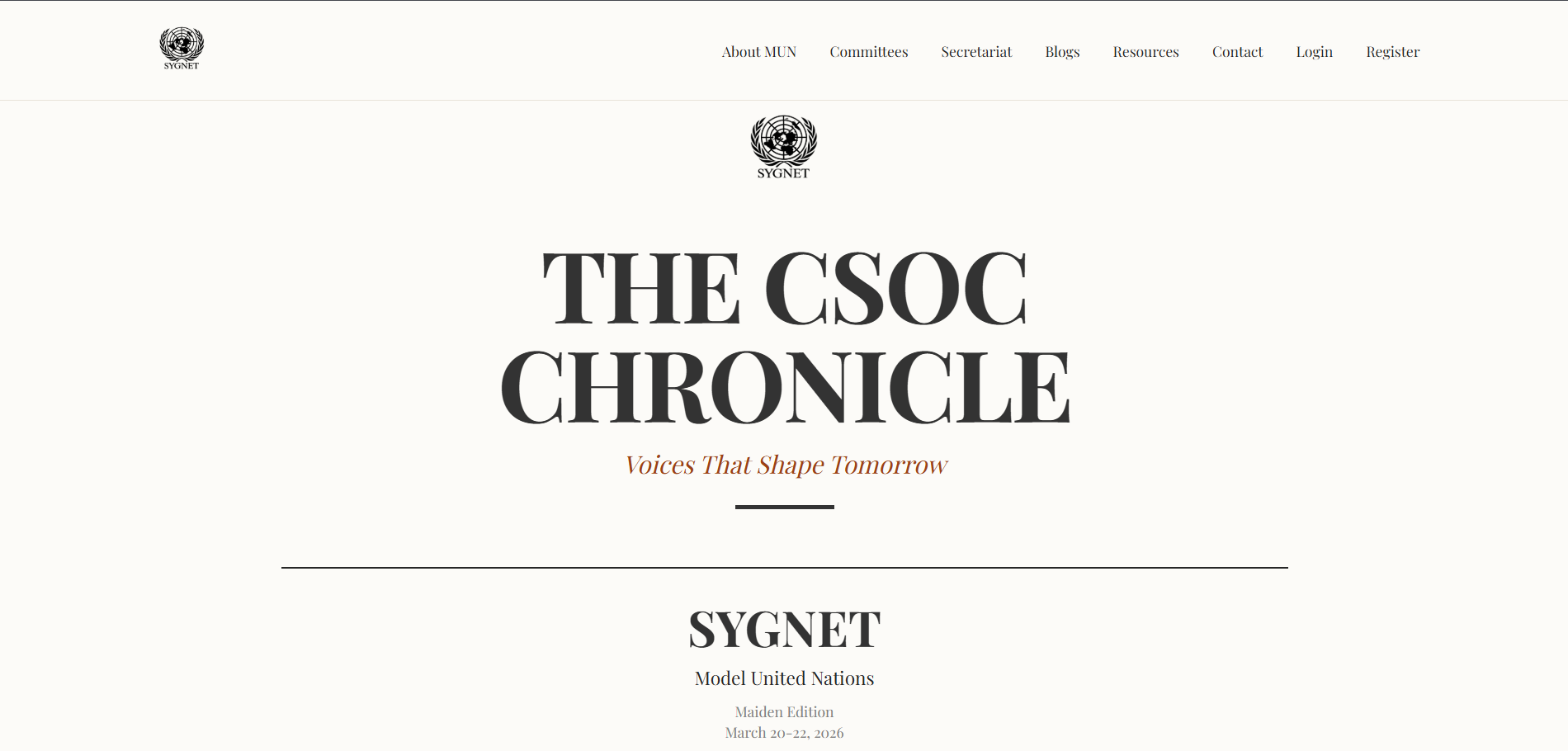 Sygnet MUN Website 2026 NIT Hamirpur Preview 1