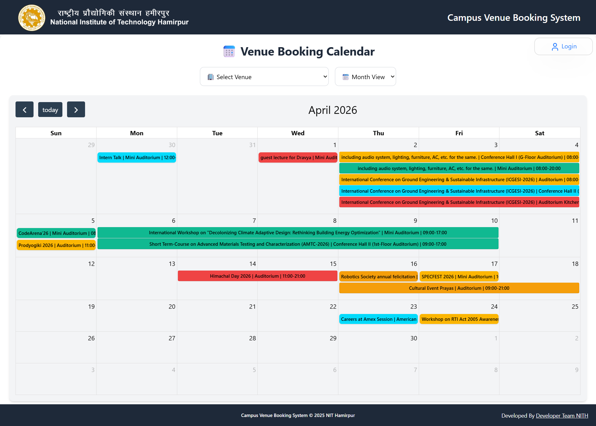 Estate Office Booking System (NIT Hamirpur) Preview 1