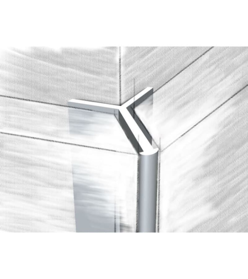 ალუმინის გარე კუთხე 45°-იანი 10მმ #337-01М 2,70მ Серебро მწარ. KTM