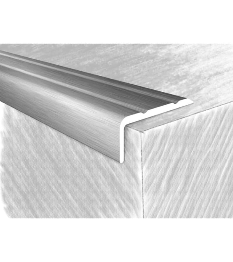 კიბის საფეხურის კანტი ალუმინის თვითწებადი 24*10მმ #3418-801H 1.35მ Серебро Глянцево მწარ. KTM