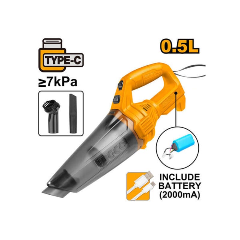 ელექტრო მტვერსასრუტი 12V USB-Type-C Li-Ion (CVLI2026) INGCO