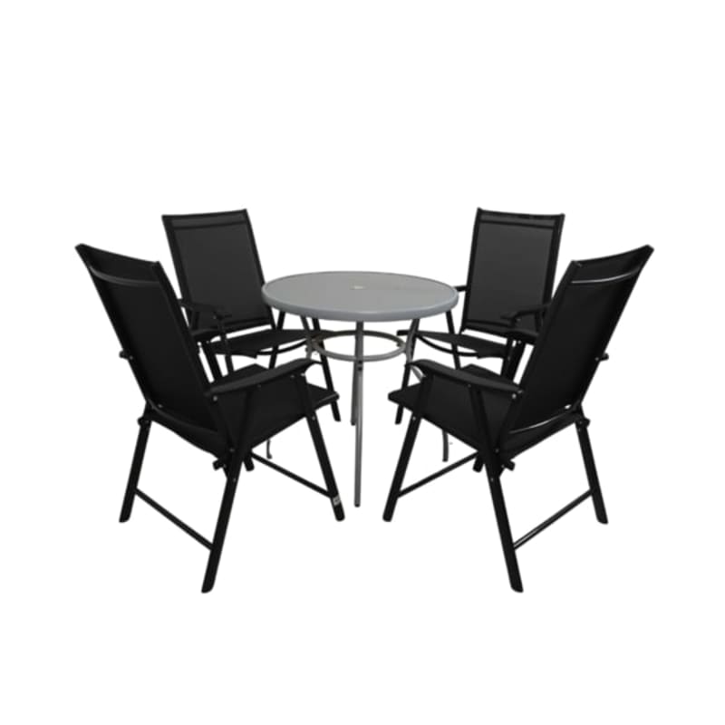 ბაღის მრგვალი მაგიდა (75X75X70) 4 სკამით HY-010