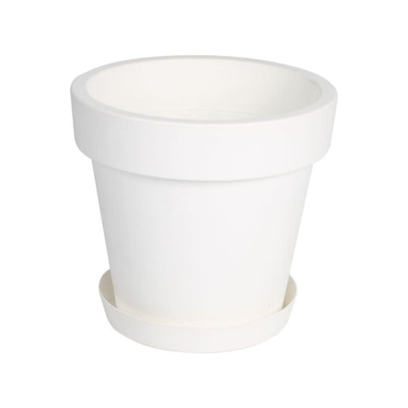 პლასტმასის ქოთანი სადგამით თეთრი 350მმ DLOF S449