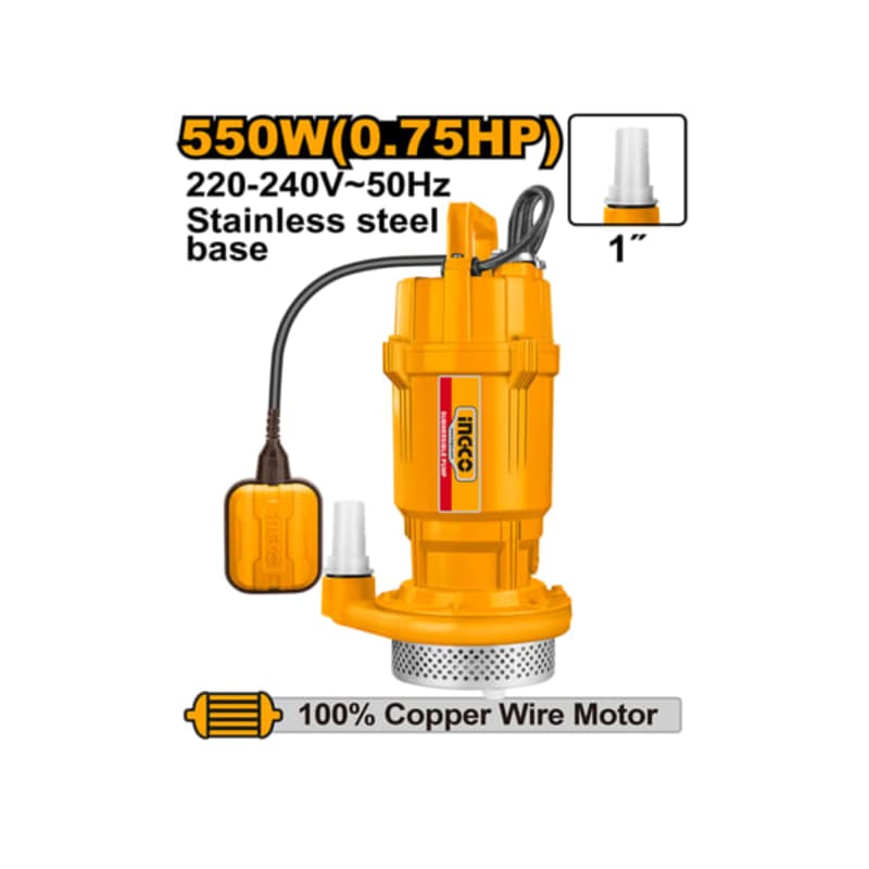 წყლის საქაჩი ტუმბო (წყალქვეშა) 550W (SPC5508) INGCO