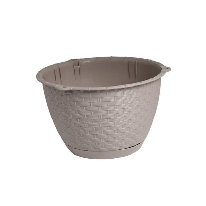 პლასტმასის ქოთანი სადგამით ნაცრისფერი 215მმ DRLWS 7529U