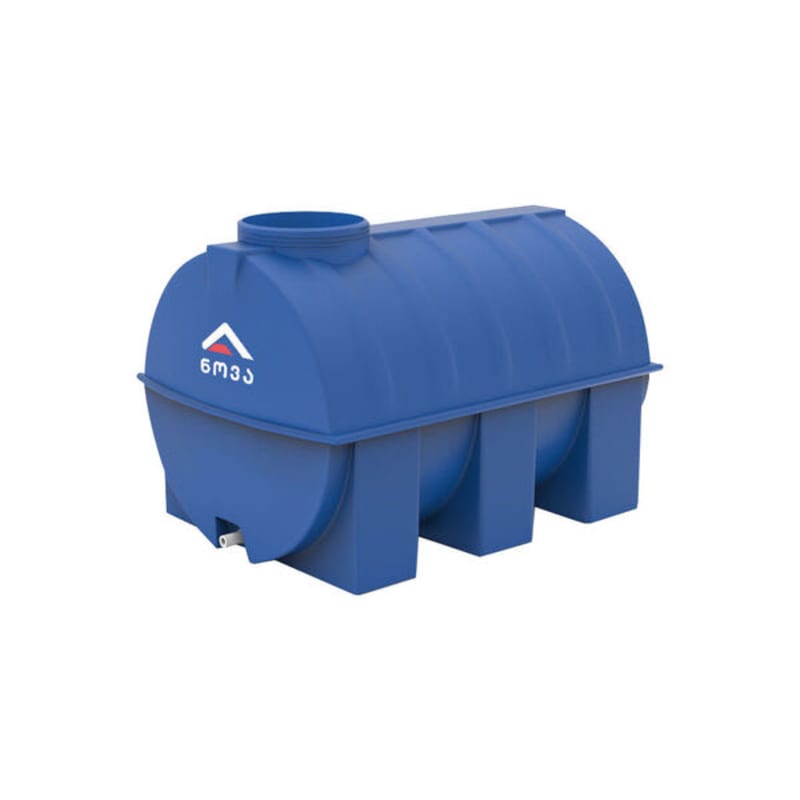 1000 ლ ერთშრიანი ლურჯი ცილინდრულ-ჰორიზონტალური ავზი NOVA