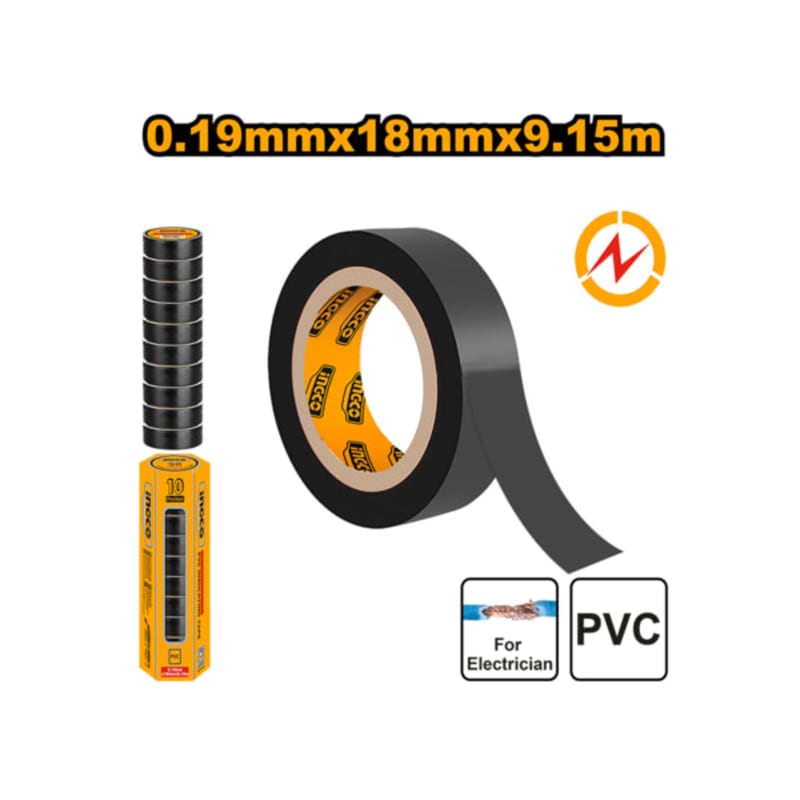 საიზოლაციო ლენტი 0.19 მმX9.15 მ PVC (HPET1101) INGCO