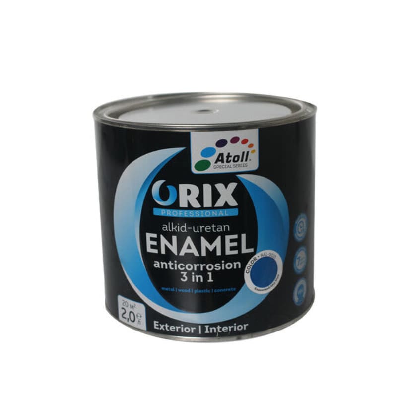 2.4კგ ანტიკოროზიული ემალის საღებავი ცისფერი ORIX RAL 5015
