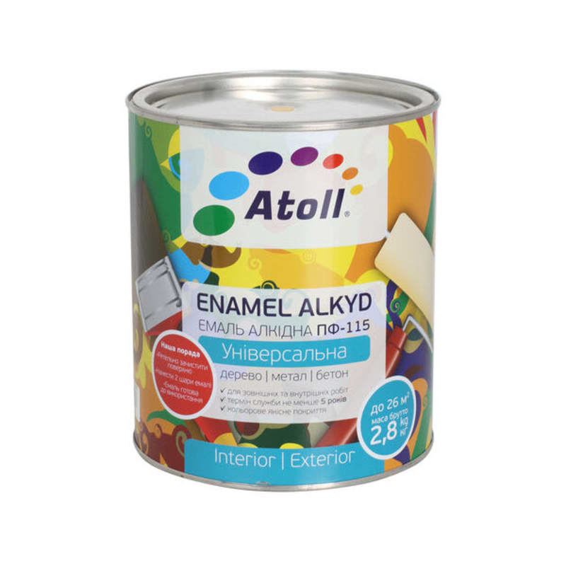 2.6კგ ემალის საღებავი ყვითელი ATOLL ПФ-115