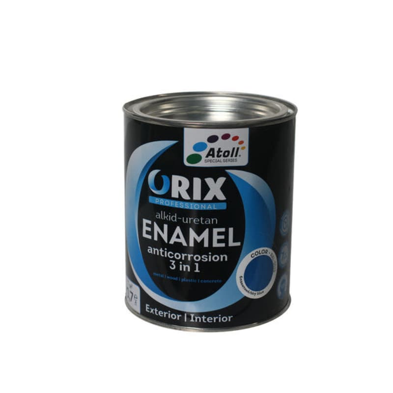 0.8კგ ანტიკოროზიული ემალის საღებავი ცისფერი ORIX RAL 5015