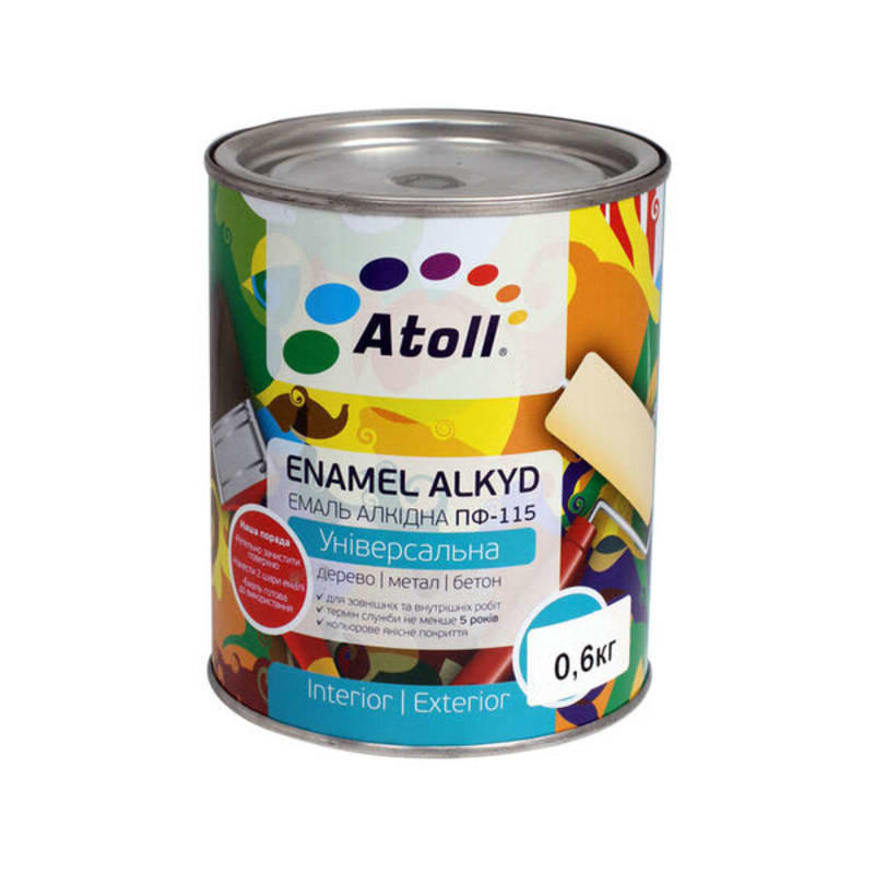 0.6კგ ემალის საღებავი ვერცხლისფერი ATOLL ПФ-115