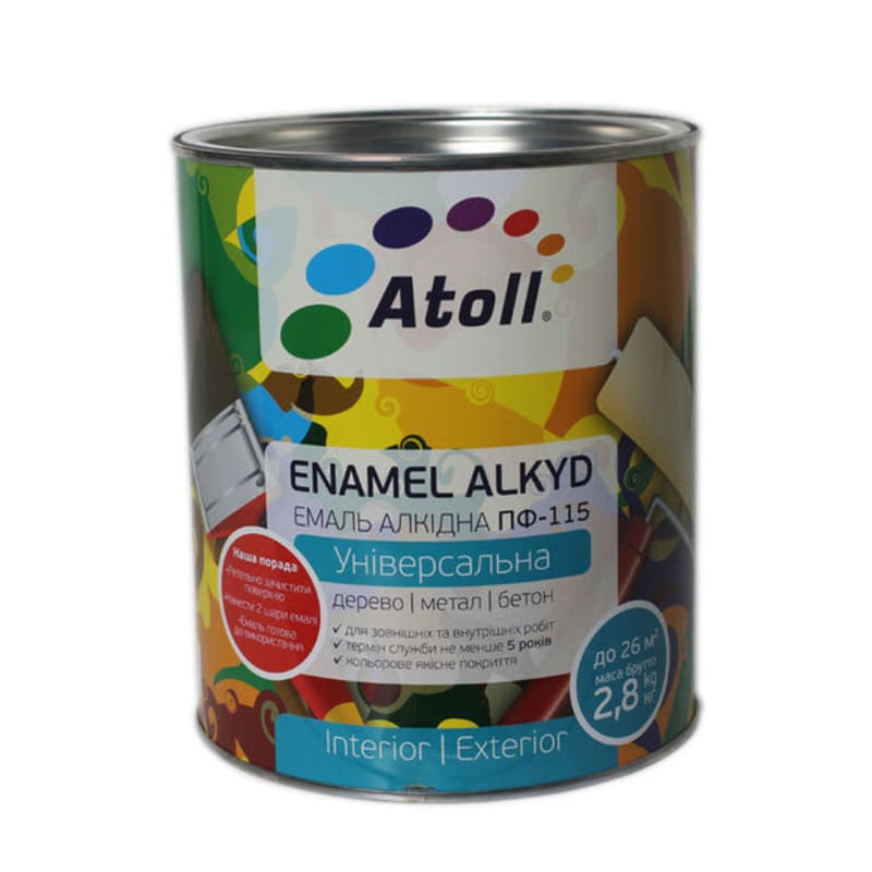 2.6კგ ემალის საღებავი ღია მწვანე ATOLL ПФ-115