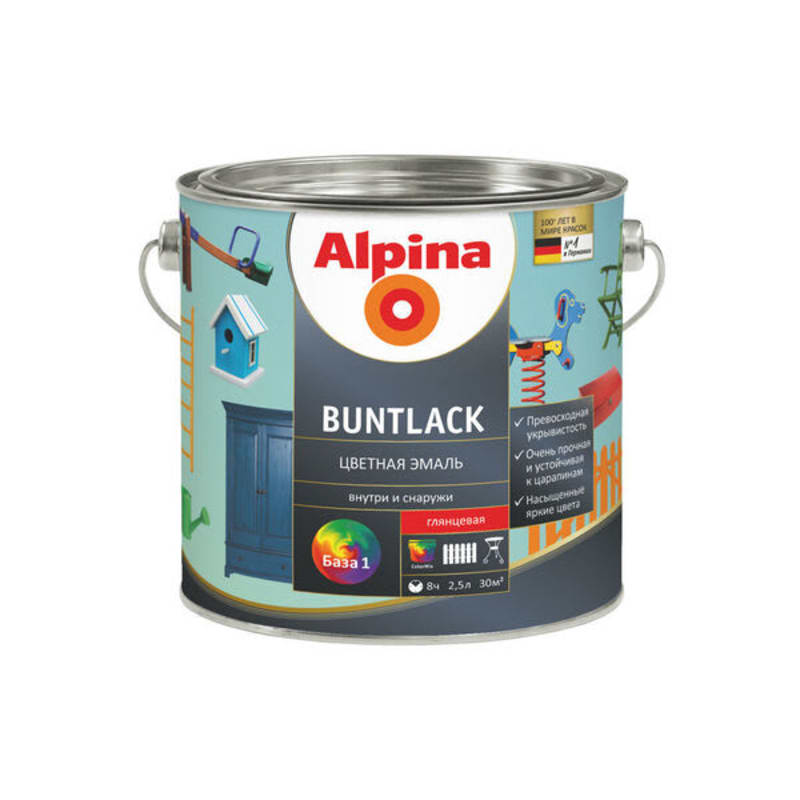 2.5 ლ ანტიკოროზიული საღებავი ALPINA Direkt A Rost RAL8017