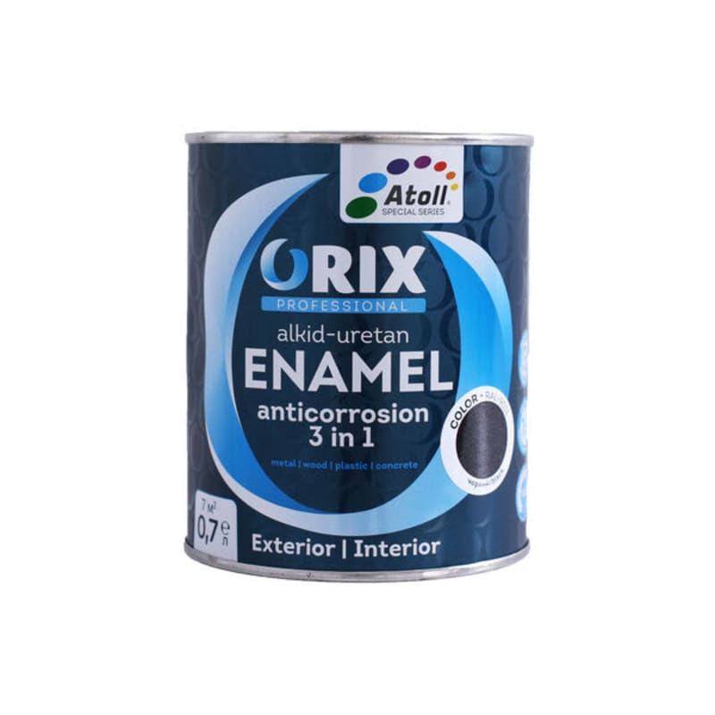 0.8კგ ანტიკოროზიული საღებავი შავი ORIX RAL 9011