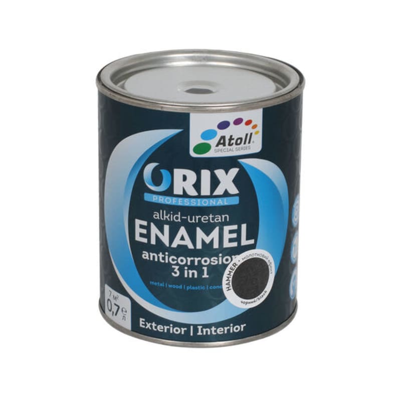 0.7კგ ანტიკოროზიული საღებავი შავი ORIX HAMMER