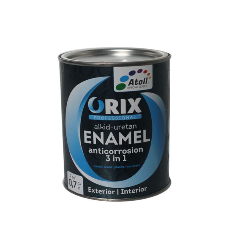 0.8კგ ანტიკოროზიული ემალის საღებავი თეთრი ORIX RAL 9010