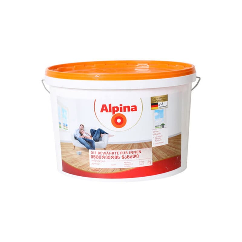 10 ლ საღებავი ინტერიერის ნაცადი ALPINA