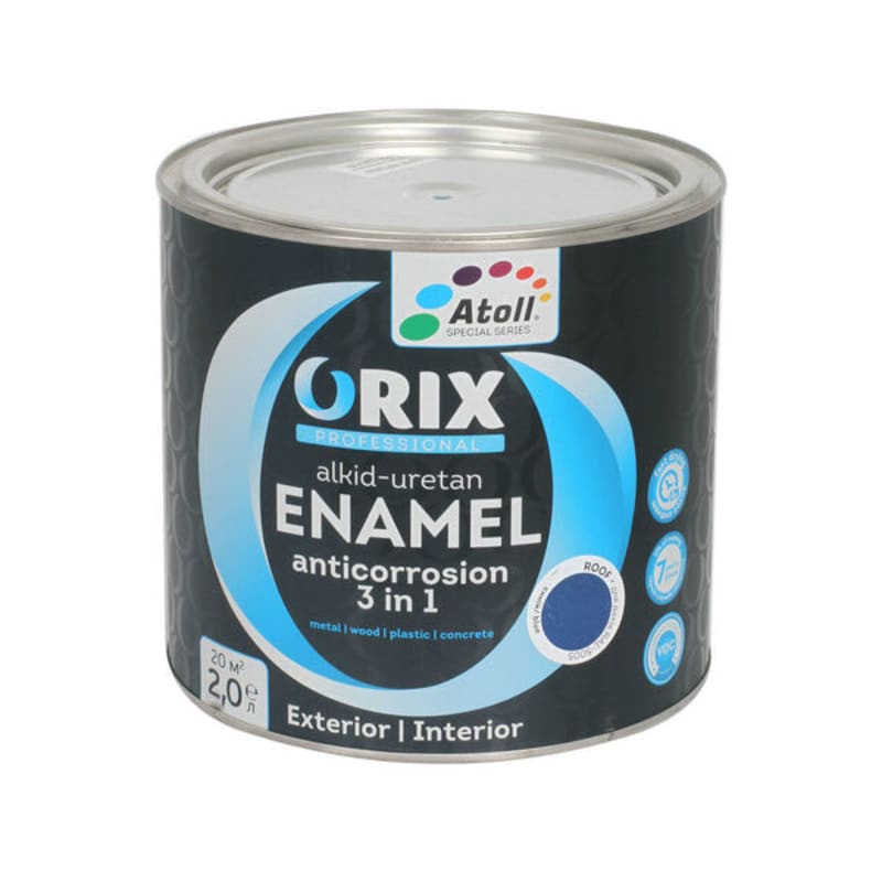 2.2კგ საღებავი სახურავისათვის ლურჯი ORIX RAL 5005