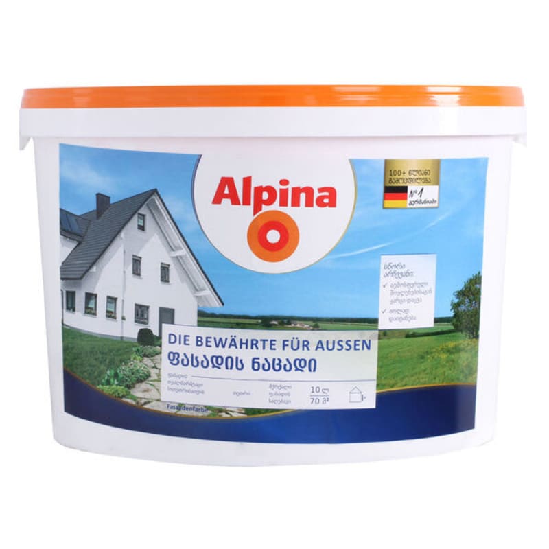 10ლ საღებავი ფასადის ნაცადი ALPINA