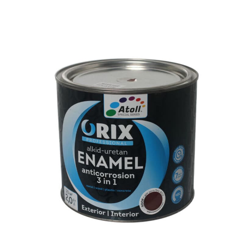 2.2კგ საღებავი სახურავისათვის ყავისფერი ORIX RAL 8012