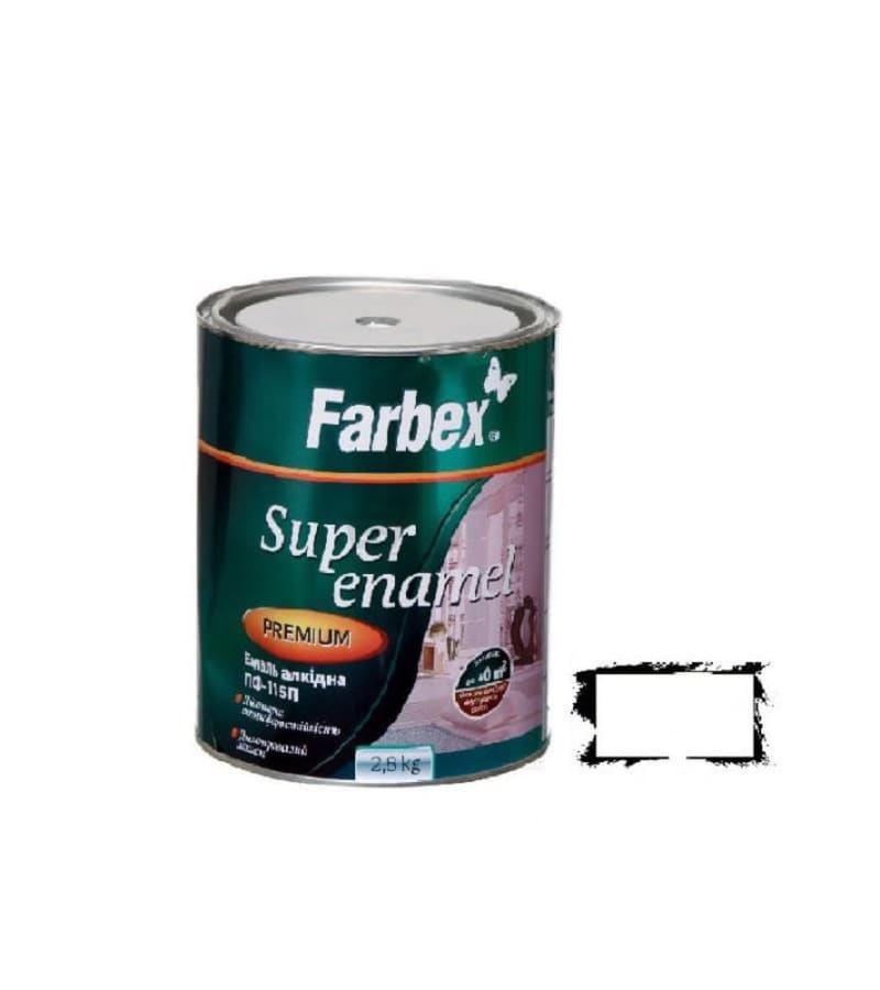 საღებავი ემალი ПФ-115П Farbex Color белая глянцевая 2,8 კგ