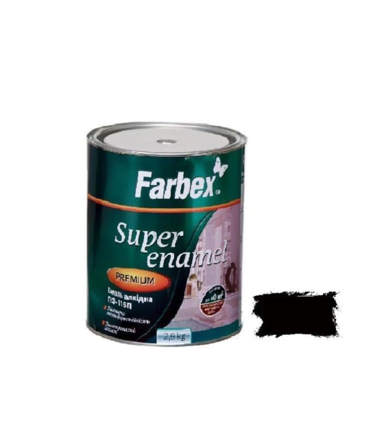 საღებავი ემალი ПФ-115П Farbex Color черный 2,8 კგ