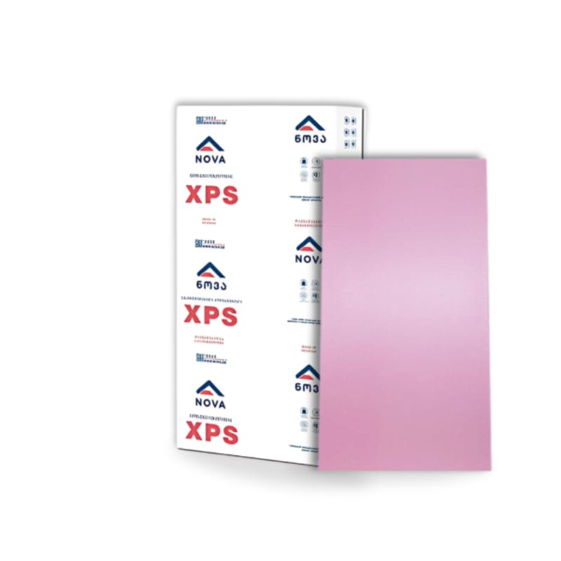 ექსტრუდირებული პოლისტიროლი XPS 5X60X120 სმ (8 ცალიანი შეკვრა) TIP2000 ვარდისფერი NOVA