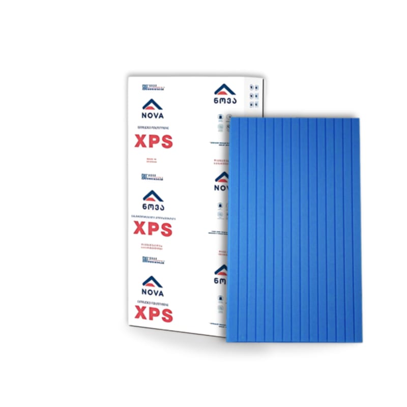 ექსტრუდირებული პოლისტიროლი XPS 5X60X120 სმ (8 ცალიანი შეკვრა) TIP1500 ლურჯი NOVA