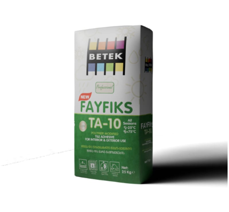 ყინვა და ნესტ გამძლე წებო - ცემენტი TA-10 25 კგ BETEK FAYFIKS