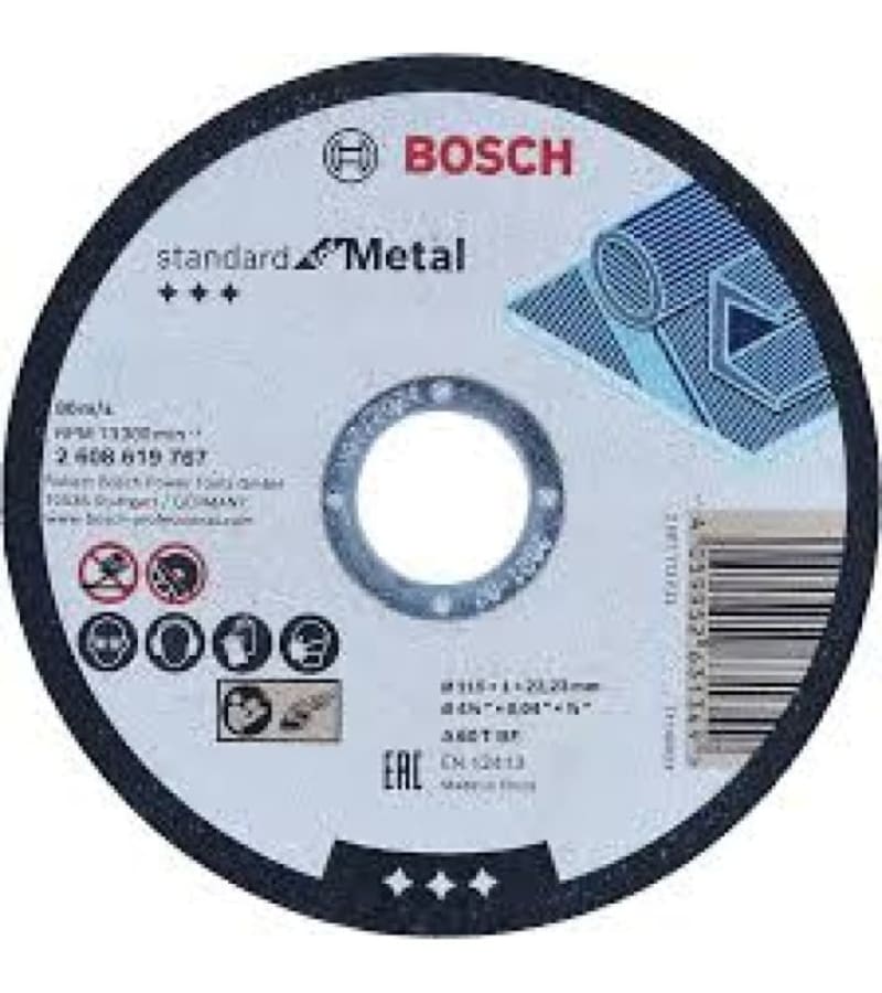 რკინის საჭრელი დისკი 115x1x22.23mm #2608619767 მწარ. BOSCH
