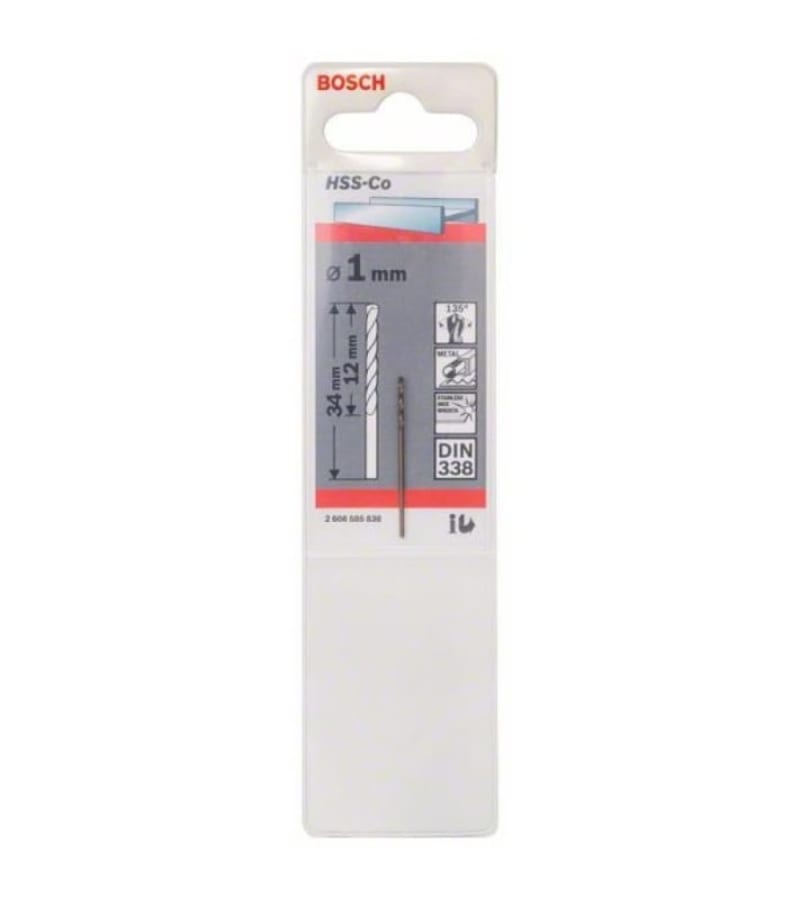 რკინის ბურღი 1 mm HSS-CO #2608585838 მწარ. BOSCH