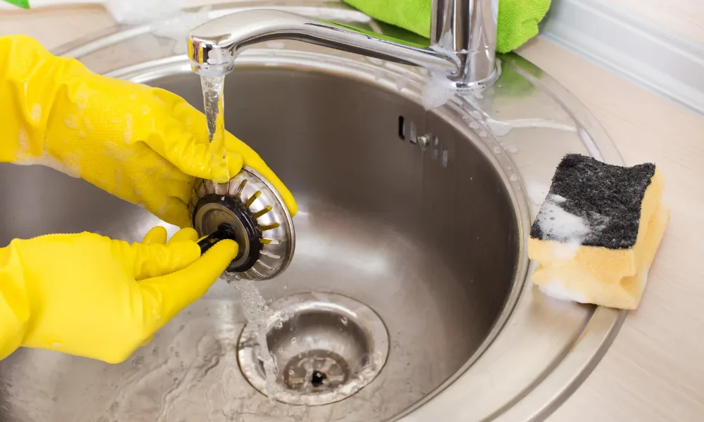 Apartment kitchen cleaning with appliance Apartment kitchen cleaning with appliance