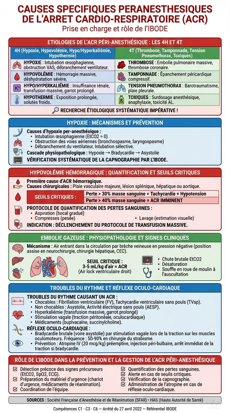 Infographie — Causes périanesthésiques de l'ACR