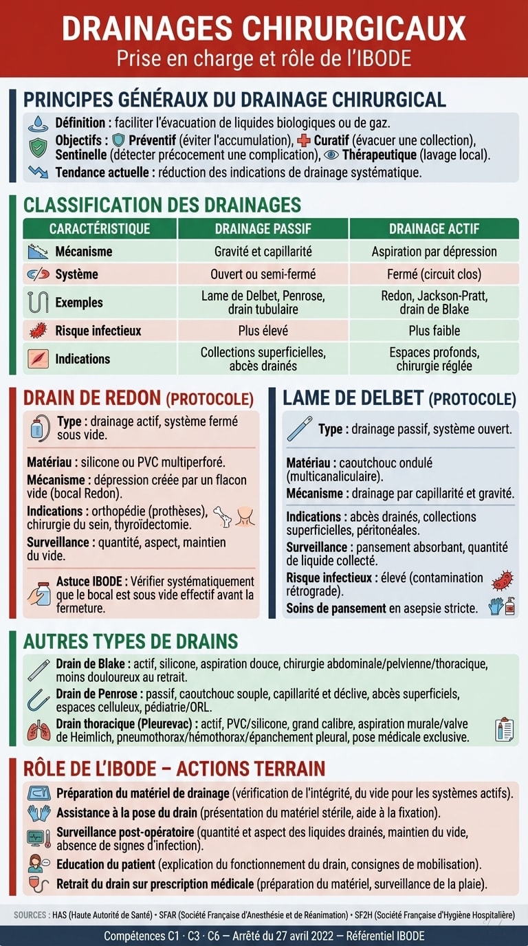 Infographie — Drainages Chirurgicaux : Rôle de l’IBODE