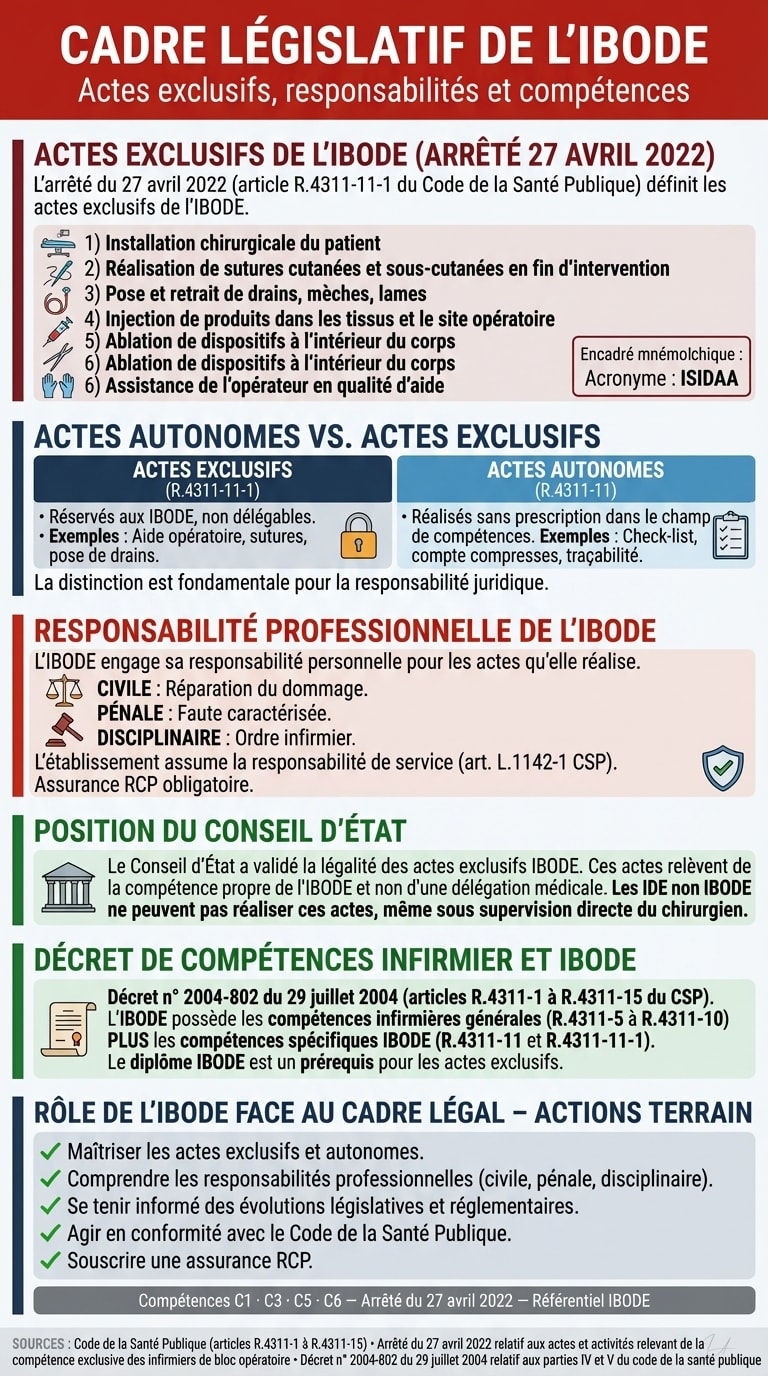 Infographie — Le cadre législatif de l'IBODE