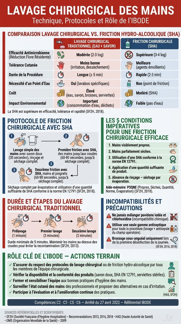 Infographie — Lavage Chirurgical des Mains