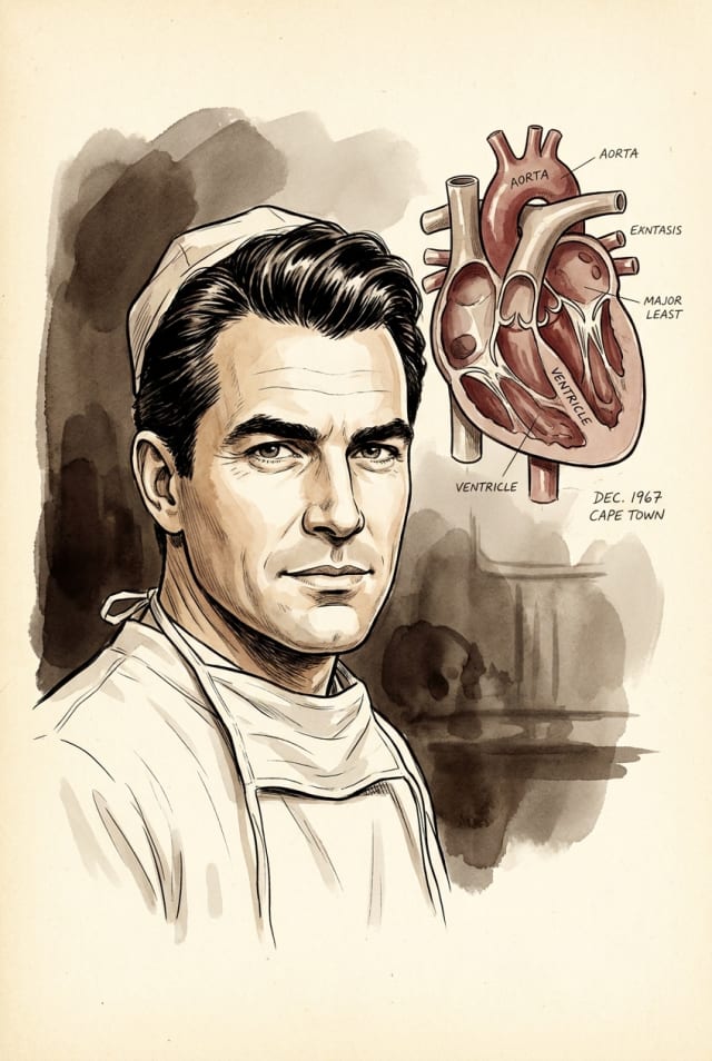 Portrait illustre de Christiaan Barnard