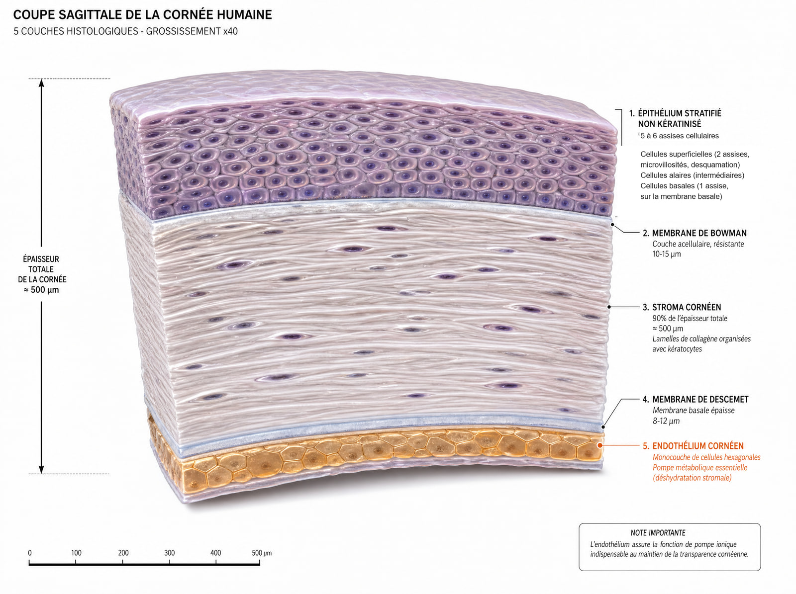 Cornée 5 couches histologie IBODE