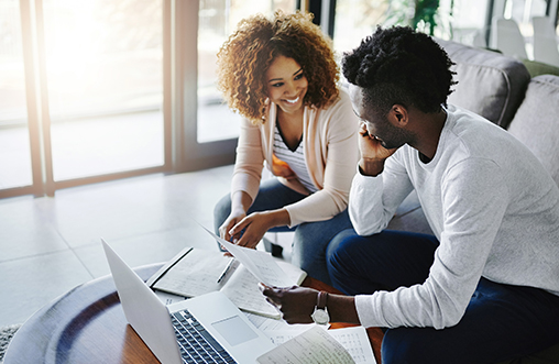 Couple planning finances