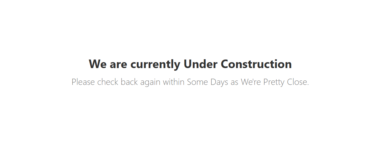 Under Construction Page