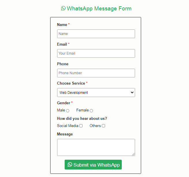 Whatsapp Form
