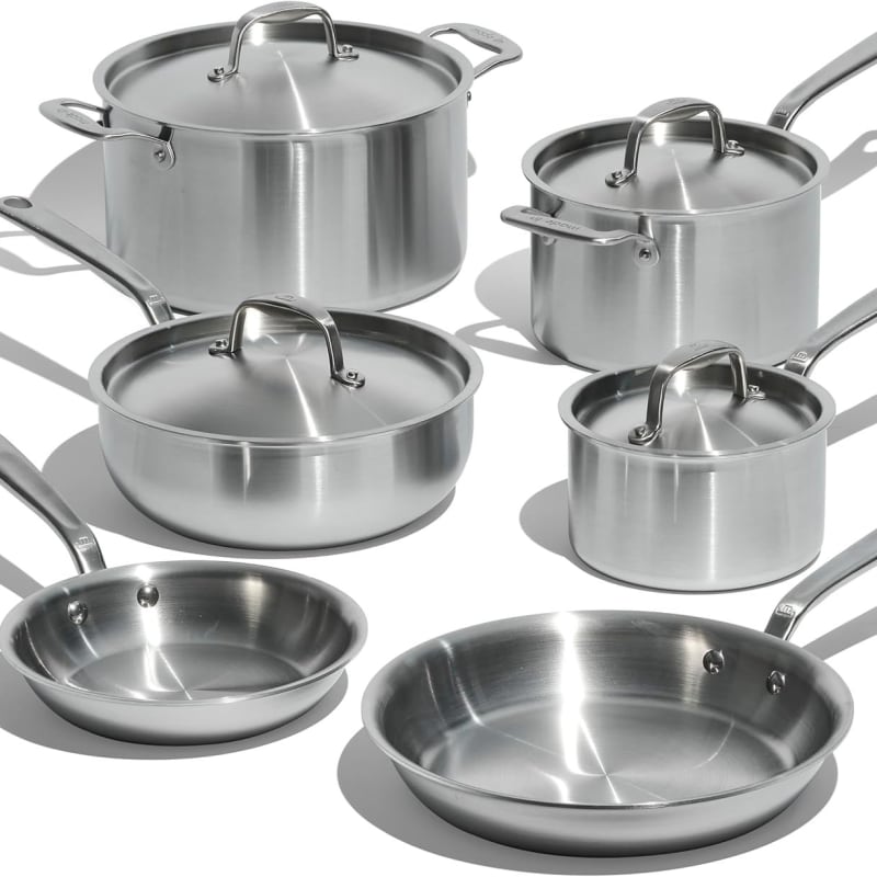 10 Piece Stainless Steel Pot and Pan Set 