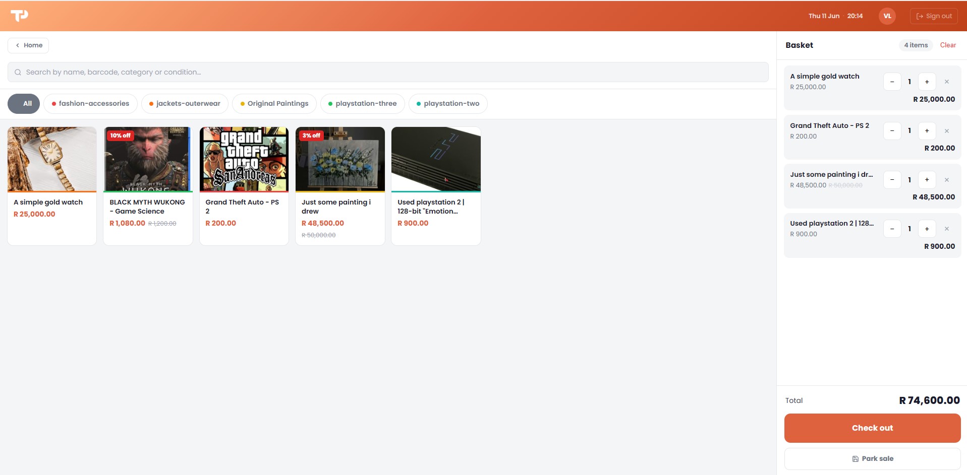 TillaPOS dashboard screen 6